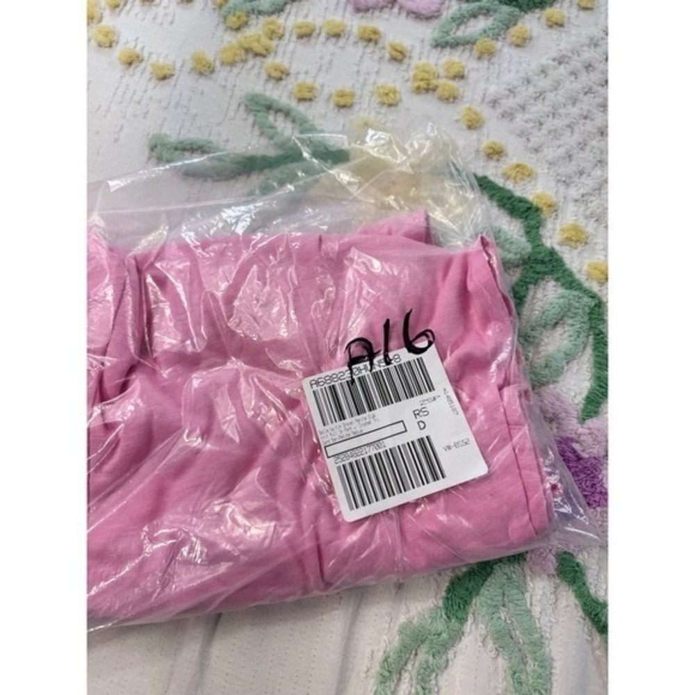 Candace Cameron Bure Pink Smocked Waist Wide Leg Pants Cotton Linen Blend L - Picture 10 of 10
